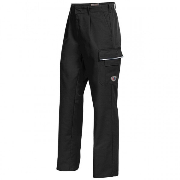 BP® Work Trousers 1605-559-32 with Concealed Buttons, Black — 245 gsm