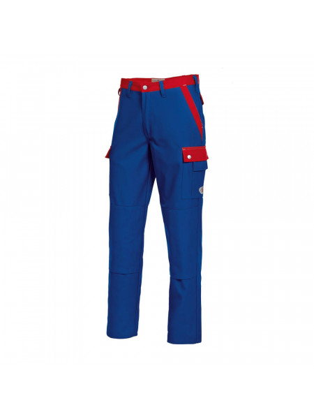 BP® Komfort Cargo Trousers 1815-720-13 with Knee Pad Pockets — Royal Blue/Red