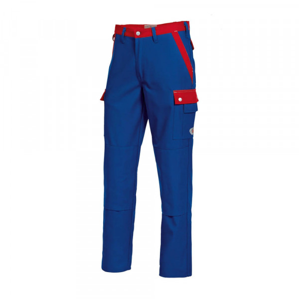 BP® Komfort Cargo Trousers 1815-720-13 with Knee Pad Pockets — Royal Blue/Red