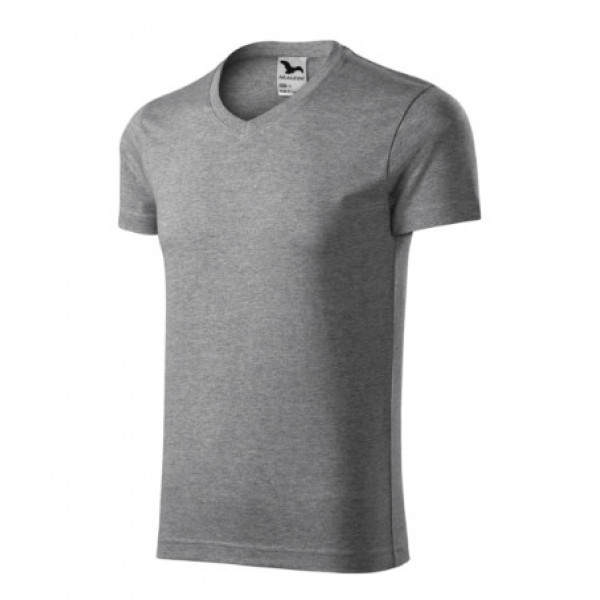 Slim Fit V-neck - dark gray melange