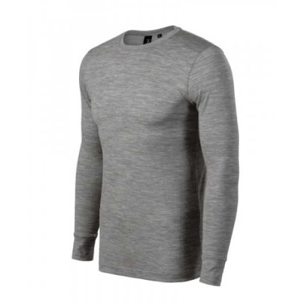 Merino Rise LS - dark gray melange