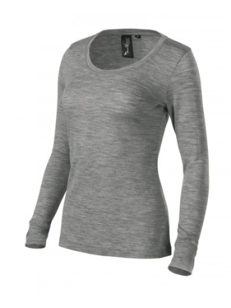 Merino Rise LS - dark gray melange